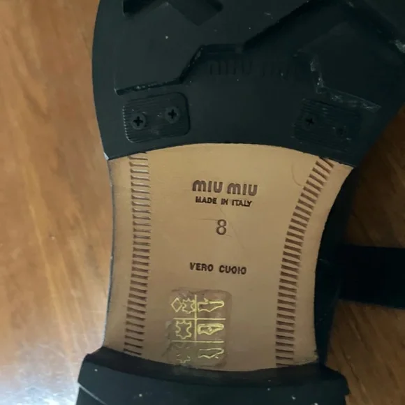 Miu Miu buckled loafers in dark green - Picture 6 of 8